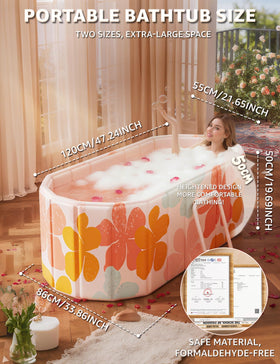 LOMOTIVE 59-inch open tub shows extra length for stretching during soak.