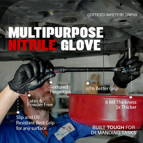 London Labs automotive-use gloves shown during maintenance tasks.
