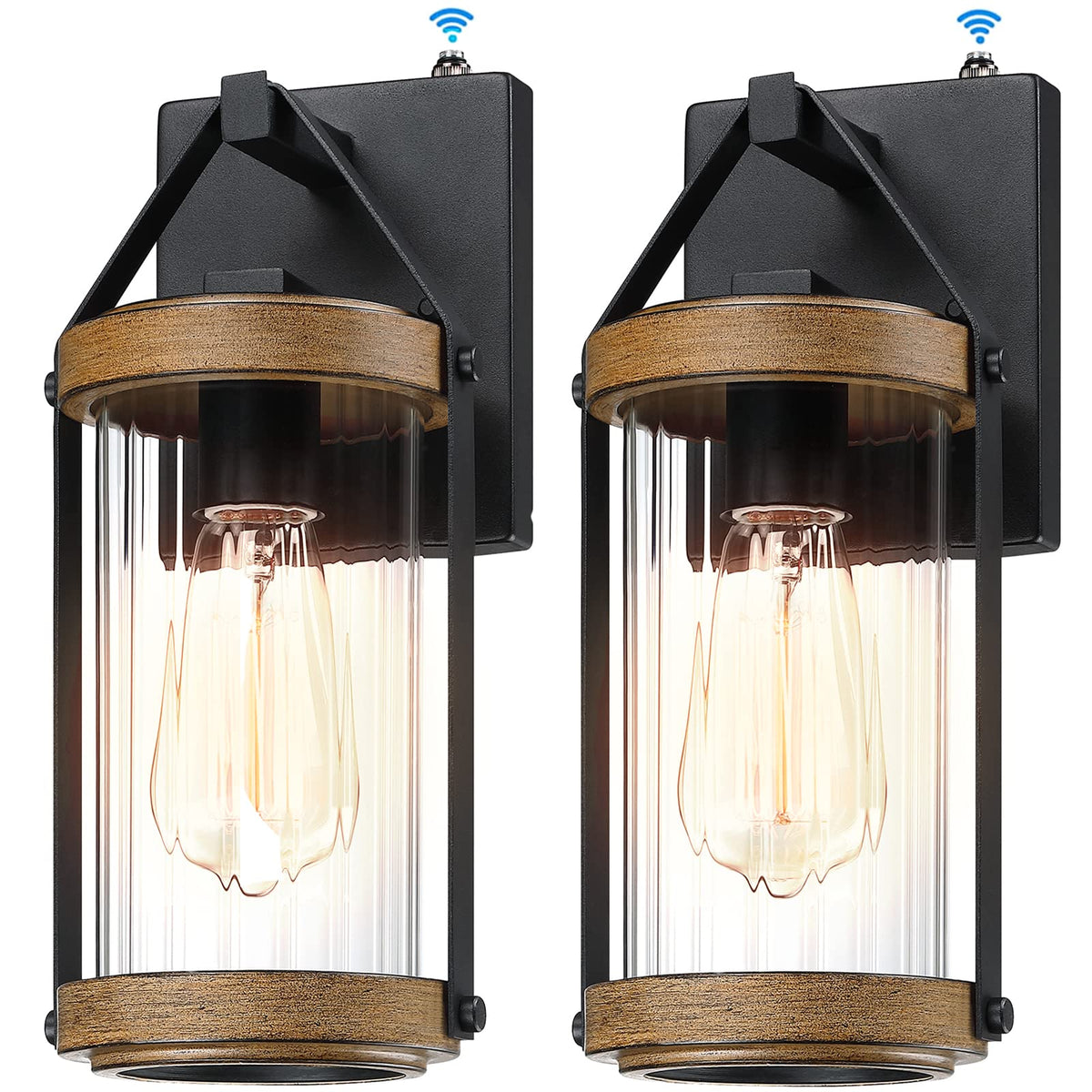 LONEDRUID dusk-to-dawn wall light 2-pack illuminating entryway automatically
