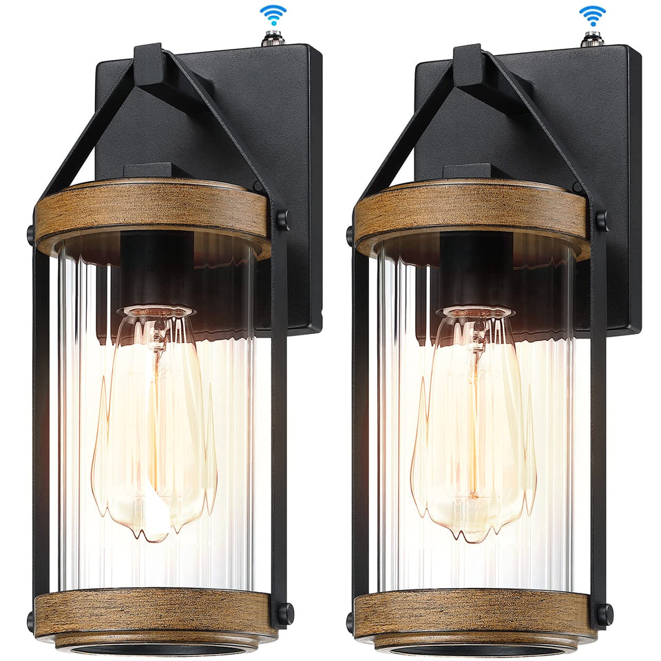 LONEDRUID dusk-to-dawn wall light 2-pack illuminating entryway automatically