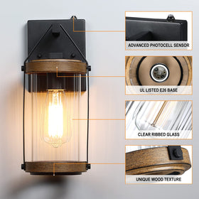 LONEDRUID glass ribbed lantern provides clear exterior glow