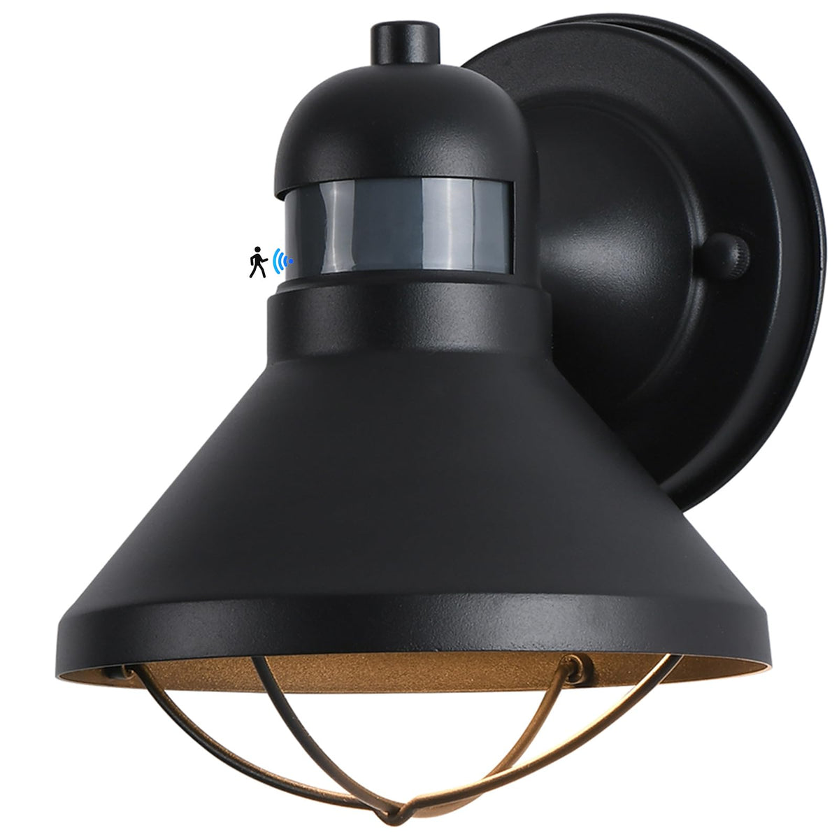 LONEDRUID motion sensor outdoor light front view with dusk to dawn illumination