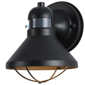 LONEDRUID motion sensor outdoor light front view with dusk to dawn illumination