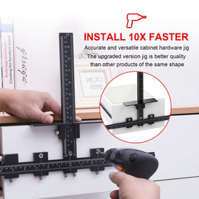 Lonfu cabinet hardware jig side view highlights compact profile for versatile installation.