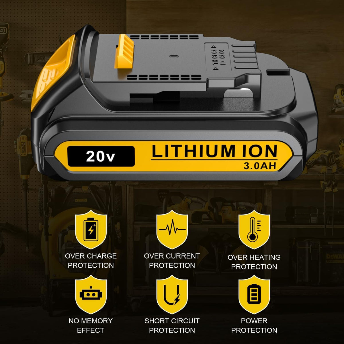 LONG FIT LED indicator battery pack close up shows status light