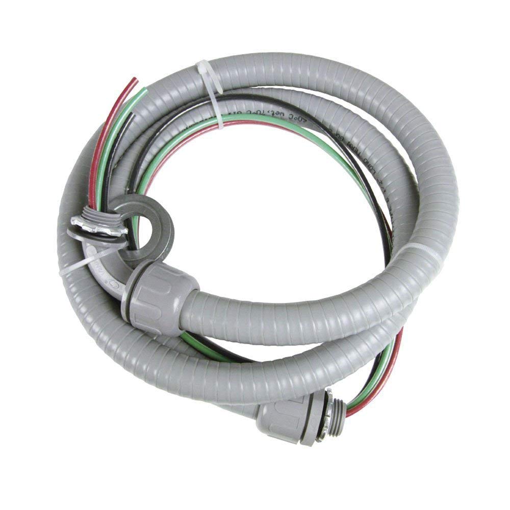 Long Term AC whip assembly with half-inch six-foot conduit for durable outdoor connections.
