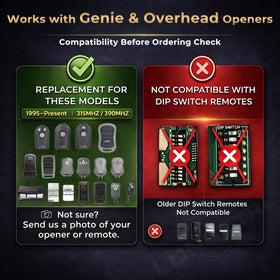 LongCtrl Genie remote G3T-BX side buttons for quick one-handed control