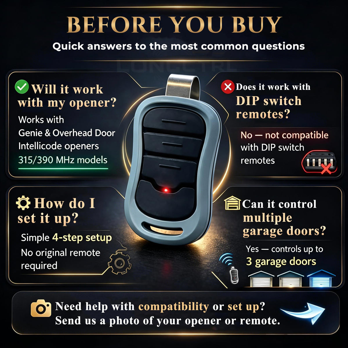 LongCtrl Genie remote with durable casing for daily wear