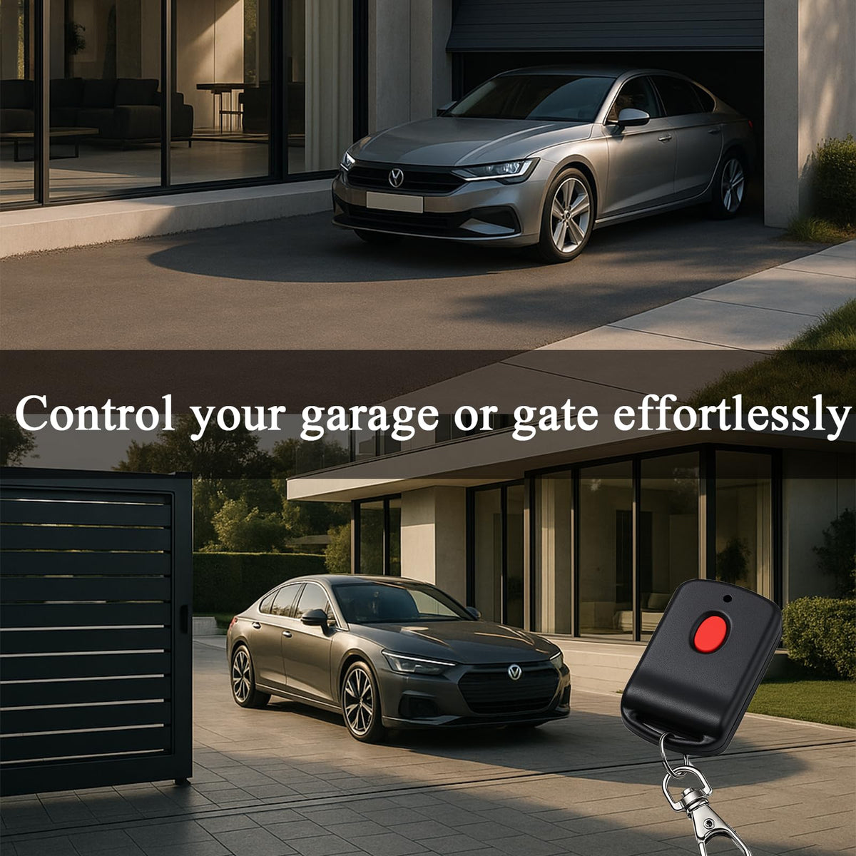 LongCtrl keychain remote for convenient garage entry on the go.