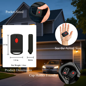 LongCtrl remote used inside a car for quick gate access with range.