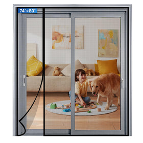 LONGEAS magnetic screen door left opening shows hands-free entry and flexible use