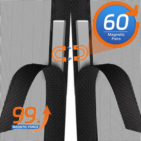 LONGEAS PET Mesh Magnetic Screen Door 72x80 patent-velcro ensures secure seal.