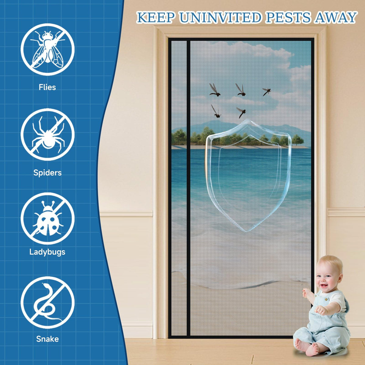 Simple installation steps for LONGEAS magnetic screen door