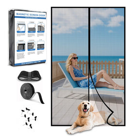 LONGEAS upgraded PET mesh door shows scratching-resistance panel for pets.