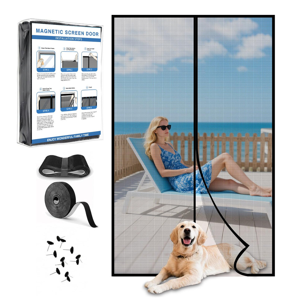 LONGEAS upgraded PET mesh door shows scratching-resistance panel for pets.