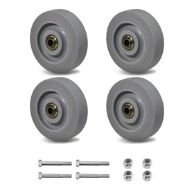 LONGRUNFORU 4-inch caster wheel tread for smooth, non-marking mobility.