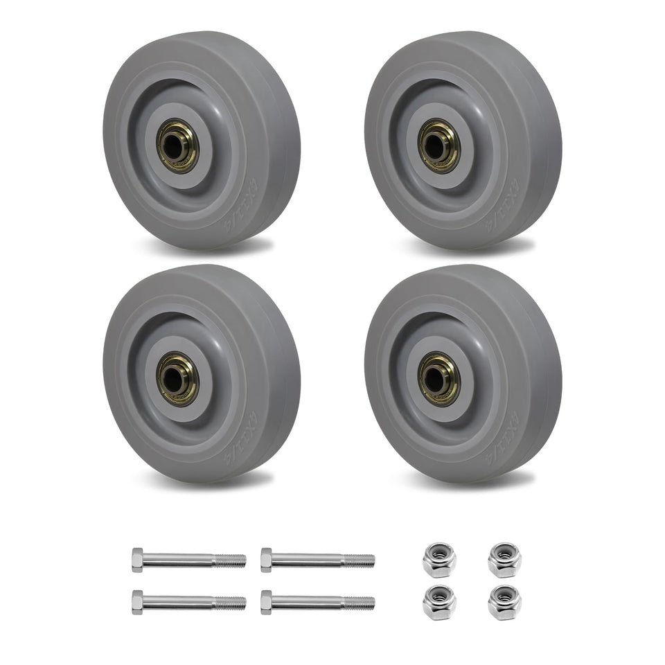 LONGRUNFORU 4-inch caster wheel tread for smooth, non-marking mobility.