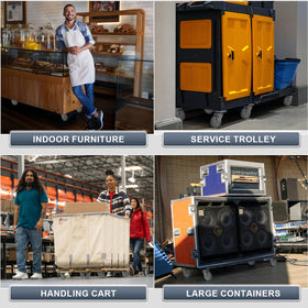 LONGRUNFORU 250 lbs capacity per wheel supports heavy carts.