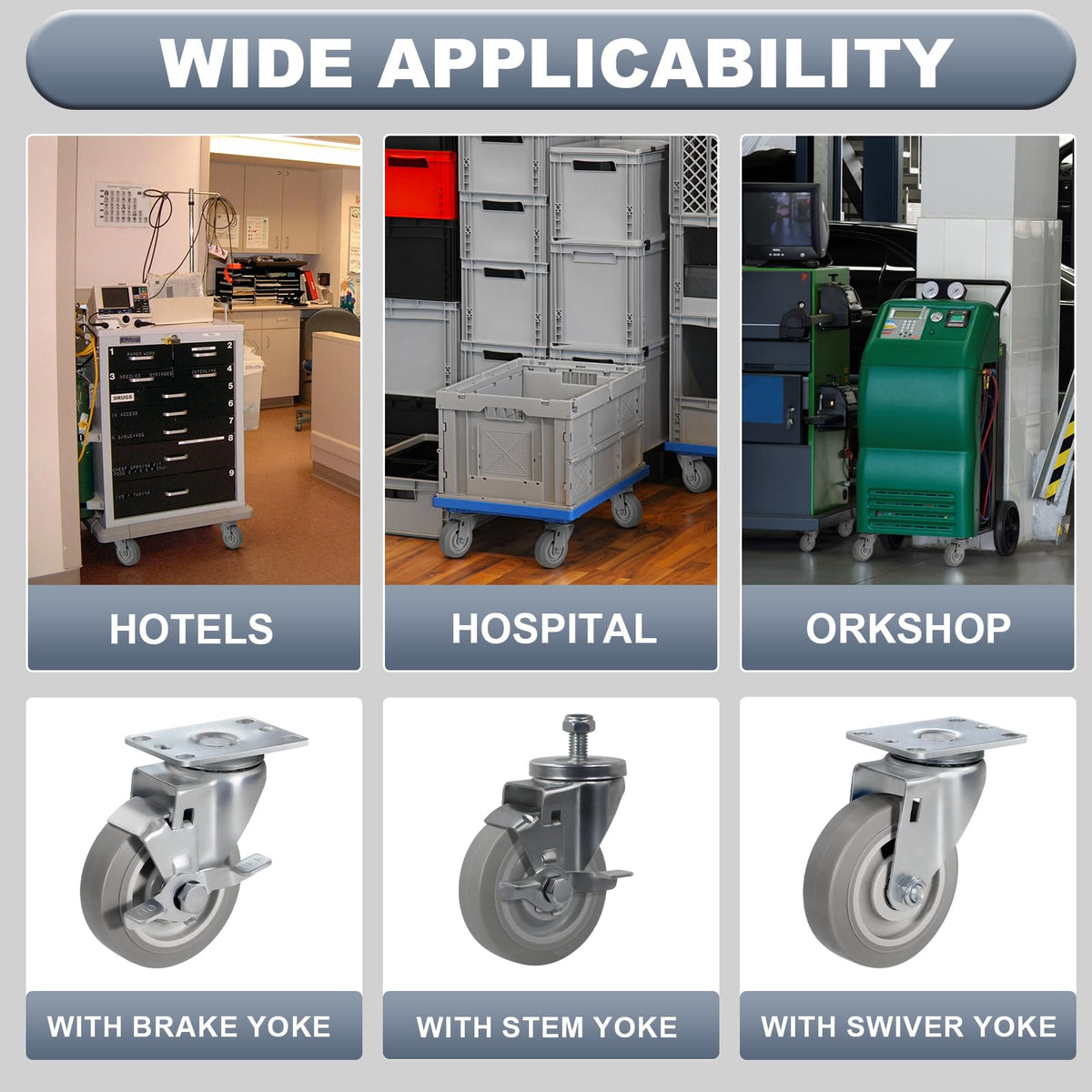 LONGRUNFORU ideal for industrial and medical carts in busy environments.