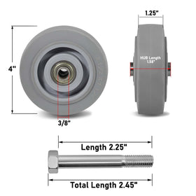 LONGRUNFORU caster wheel bearing 3/8 inch ID enabling quiet movement.