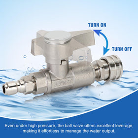 Lonsge ball valve 3-8-in BSP inlet demonstrates easy connectivity.