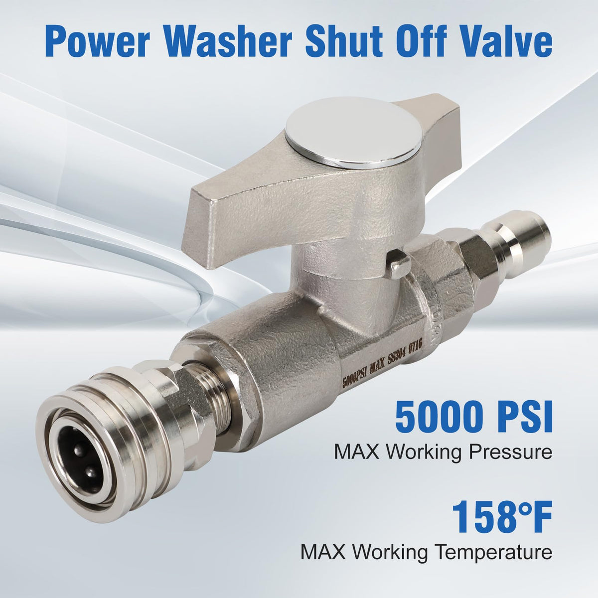 Lonsge ball valve 3-8-in BSP outlet shows secure hose connection.
