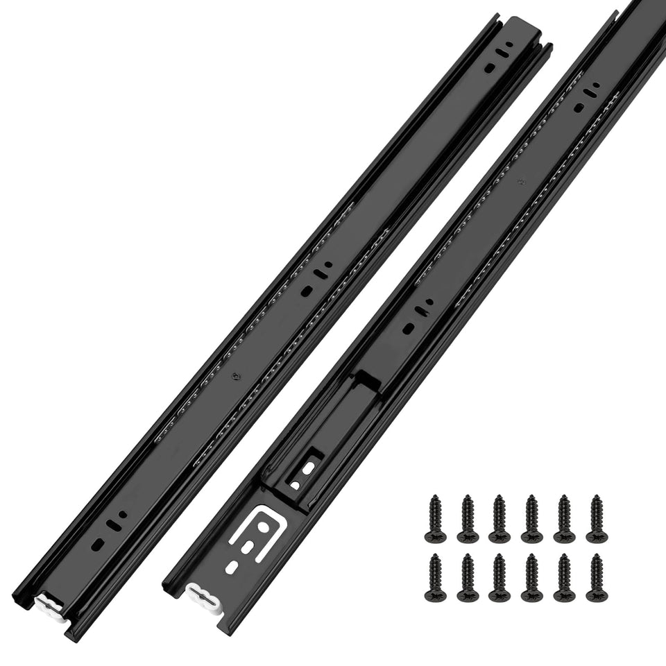 LONTAN 12 inch full-extension slides in black for smooth operation