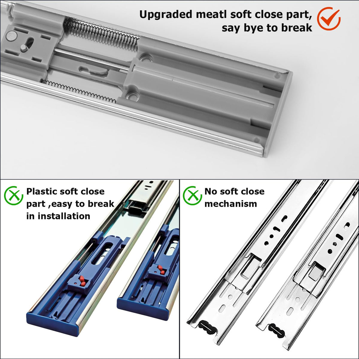 LONTAN dual anti-drop system keeps drawers secure during use