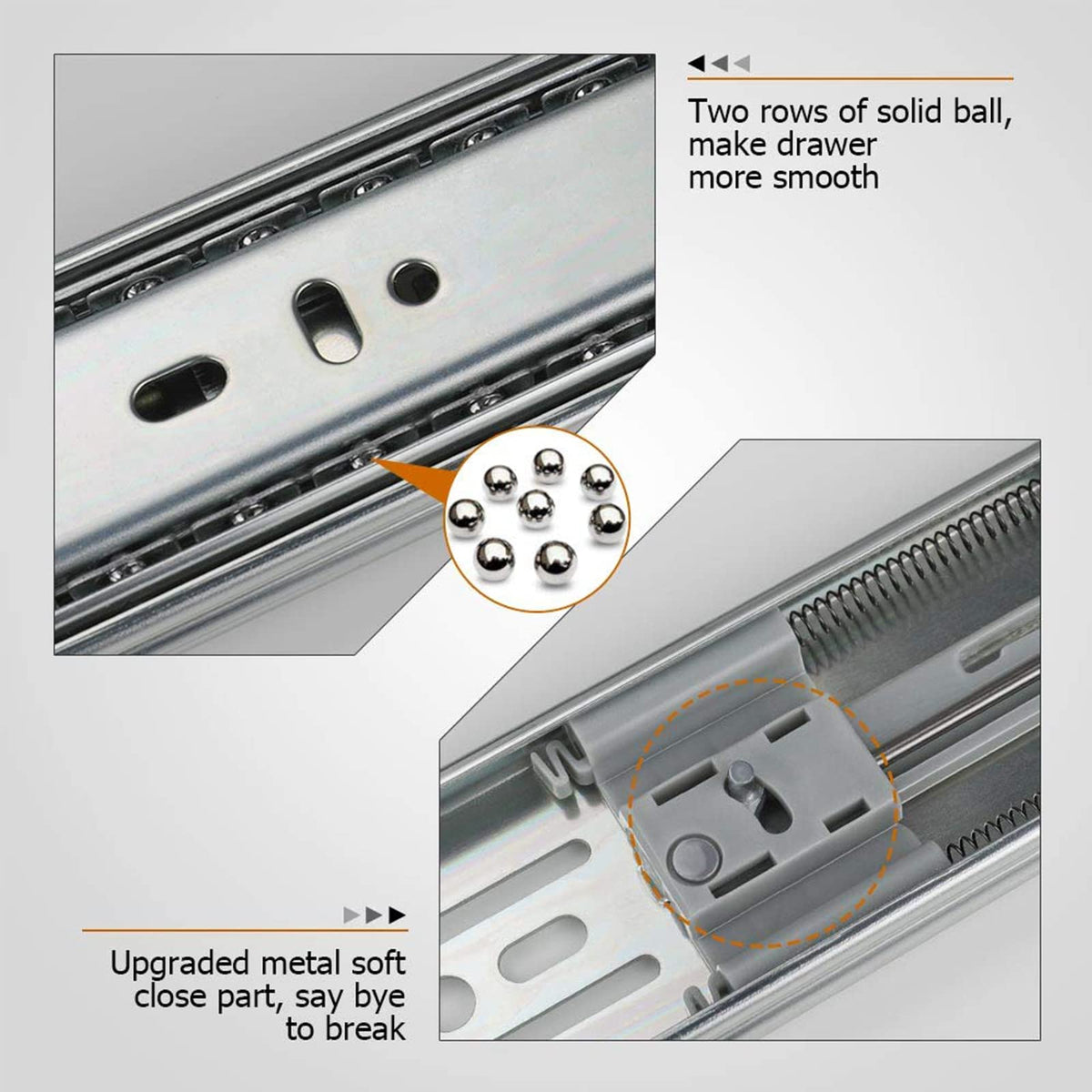LONTAN full-extension drawer slides let you reach every item.
