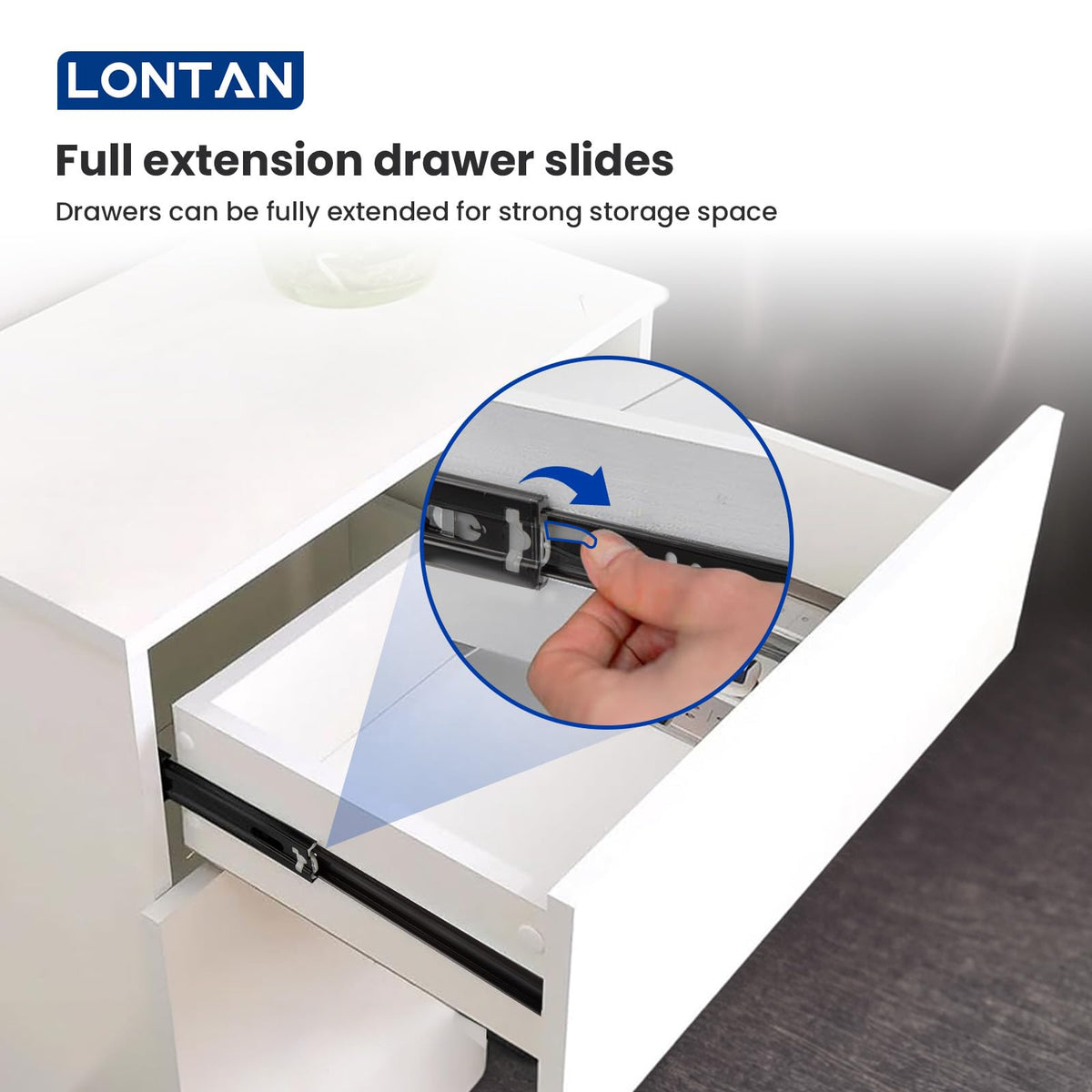 LONTAN full-extension guides provide full access to contents