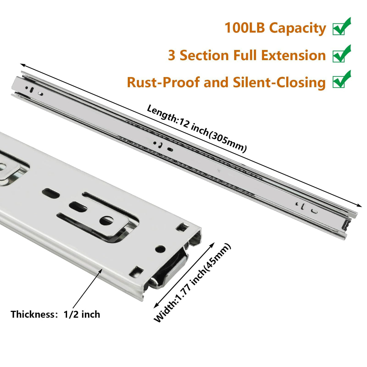 LONTAN quick-release drawer slide enabling tool-free installation