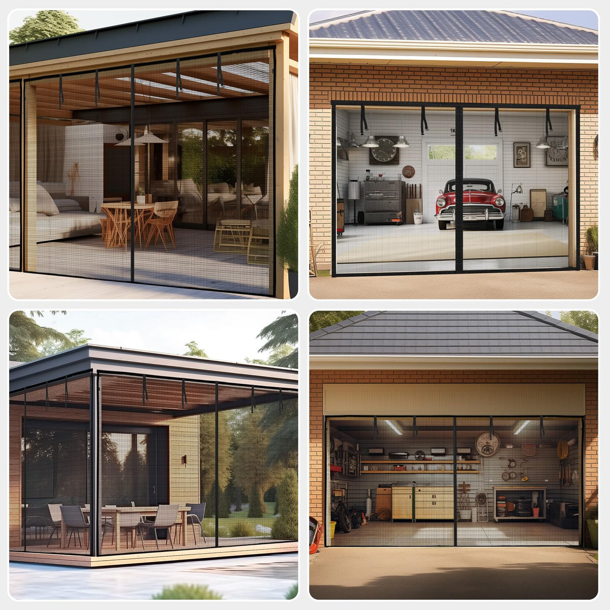 LOOBANI 16x8 ft screen fits porch, deck, or workshop