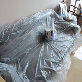 LOOBANI waterproof drop cloth protecting tiles and carpets from spills