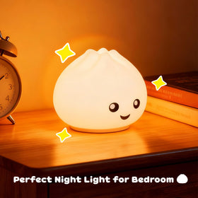 Look at Me Dumpling Squishy Night Light offers 7 color modes for mood lighting.