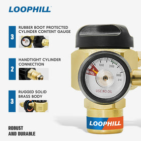 LOOPHILL VN-500 brass body close-up emphasizing durability and high-pressure stability