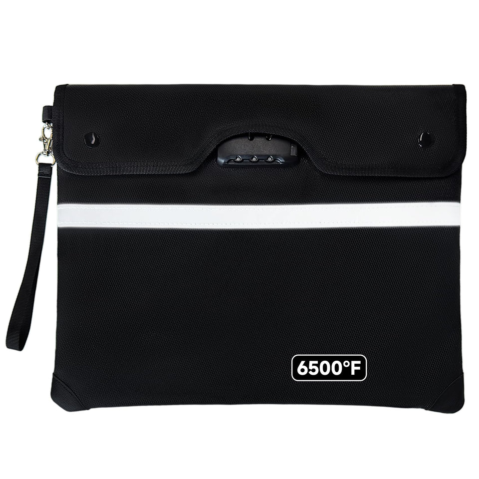 Loorow fireproof bag showing zipper closure for secure document protection.
