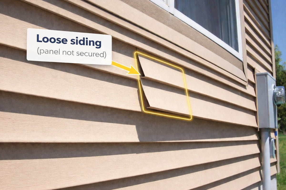 Loose Siding Fasteners hidden installation provides a clean appearance after repair.