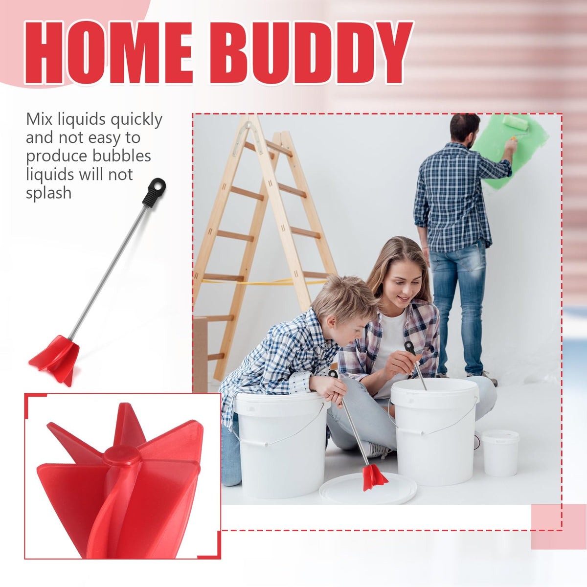 Loosh easy clean stirrer for drills simplifies post project cleanup