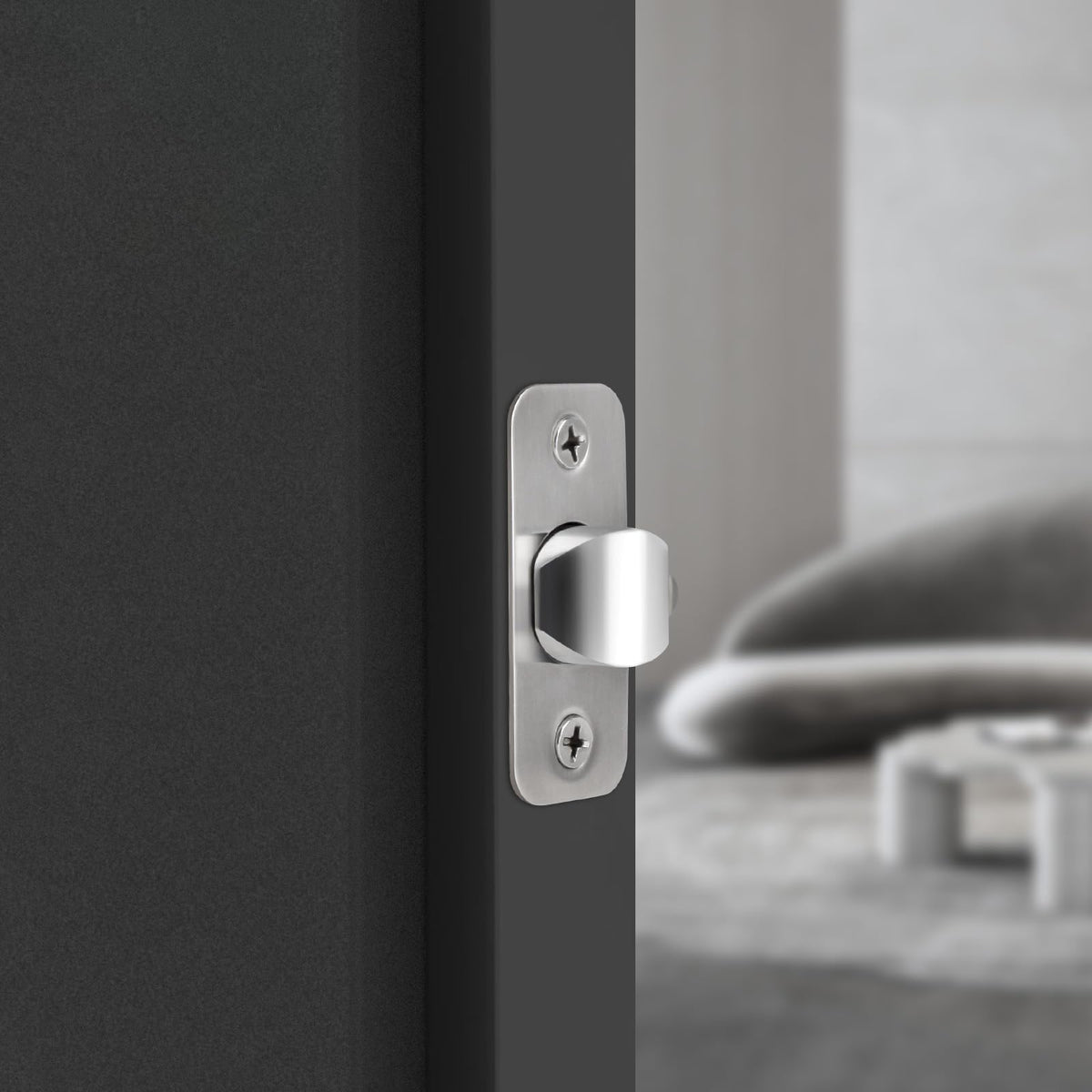 LOQRON front door installation guide showing 45-degree turning angle.