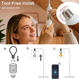 LoraTap 60W-capable heat-resistant design supports bulb variety.