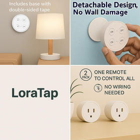 LoraTap 915MHz indoor range highlights signal through walls for reliable control.