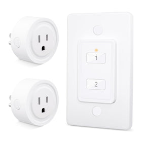 LoraTap mini remote outlet 2-pack for wireless lamp control.