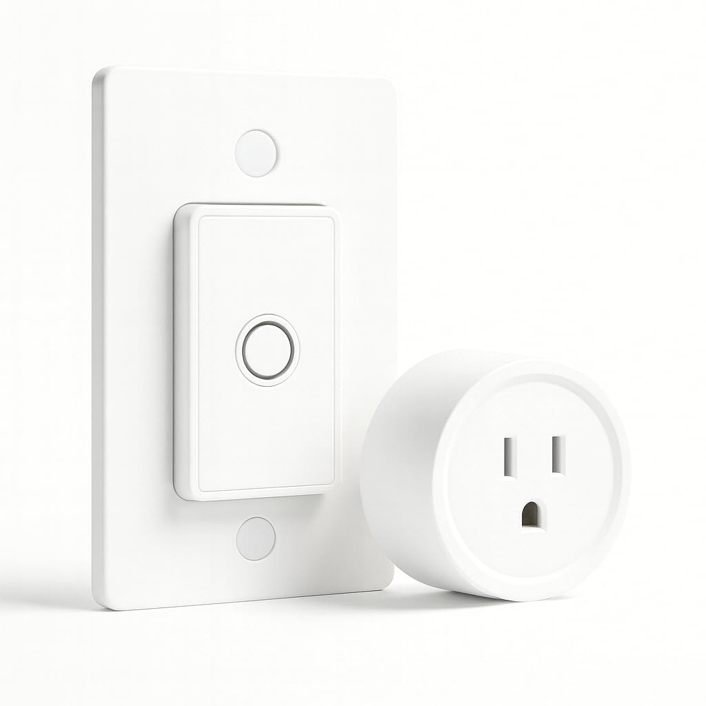 LoraTap remote-control outlet wall switch mounted for quick light control