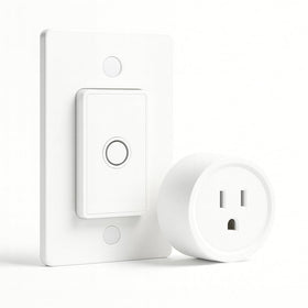 LoraTap remote-control outlet wall switch mounted for quick light control