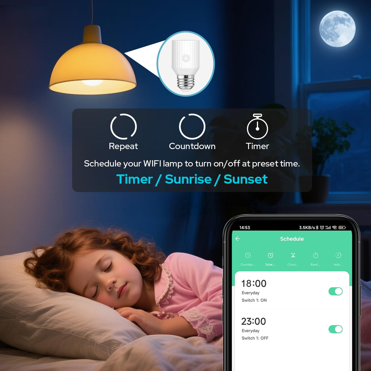 LoraTap timer feature for porch lights and automatic schedules.