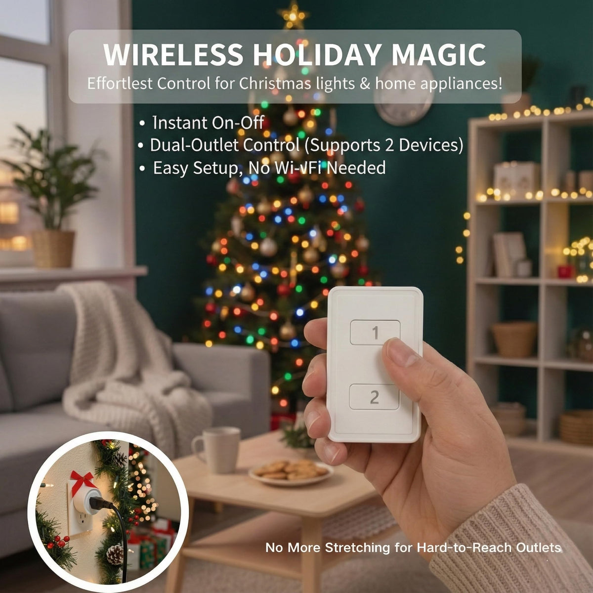 LoraTap wall-switch base magnetic with detachable remote for portable control.