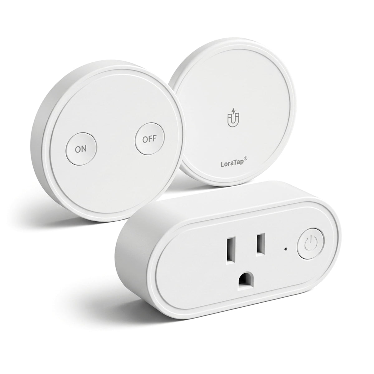 LoraTap wireless outlet with ergonomic remote controls hard-to-reach sockets without bending