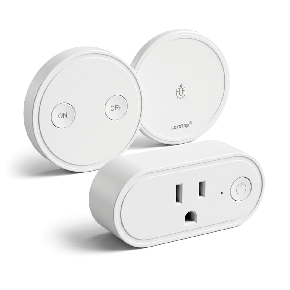 LoraTap wireless outlet with ergonomic remote controls hard-to-reach sockets without bending