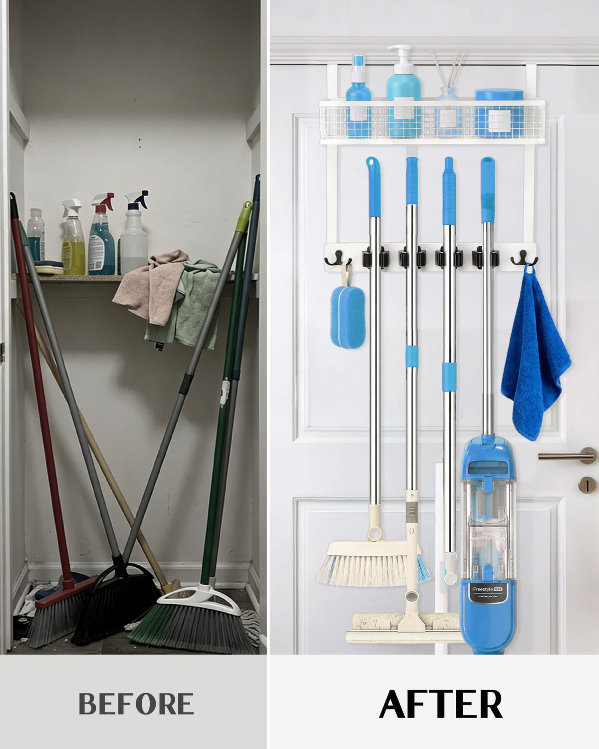 Lorbro no-drill installation works over a door without wall damage.