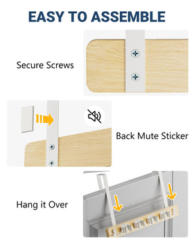 Lorbro versatile organizer fits broom, mop, towels in any room.